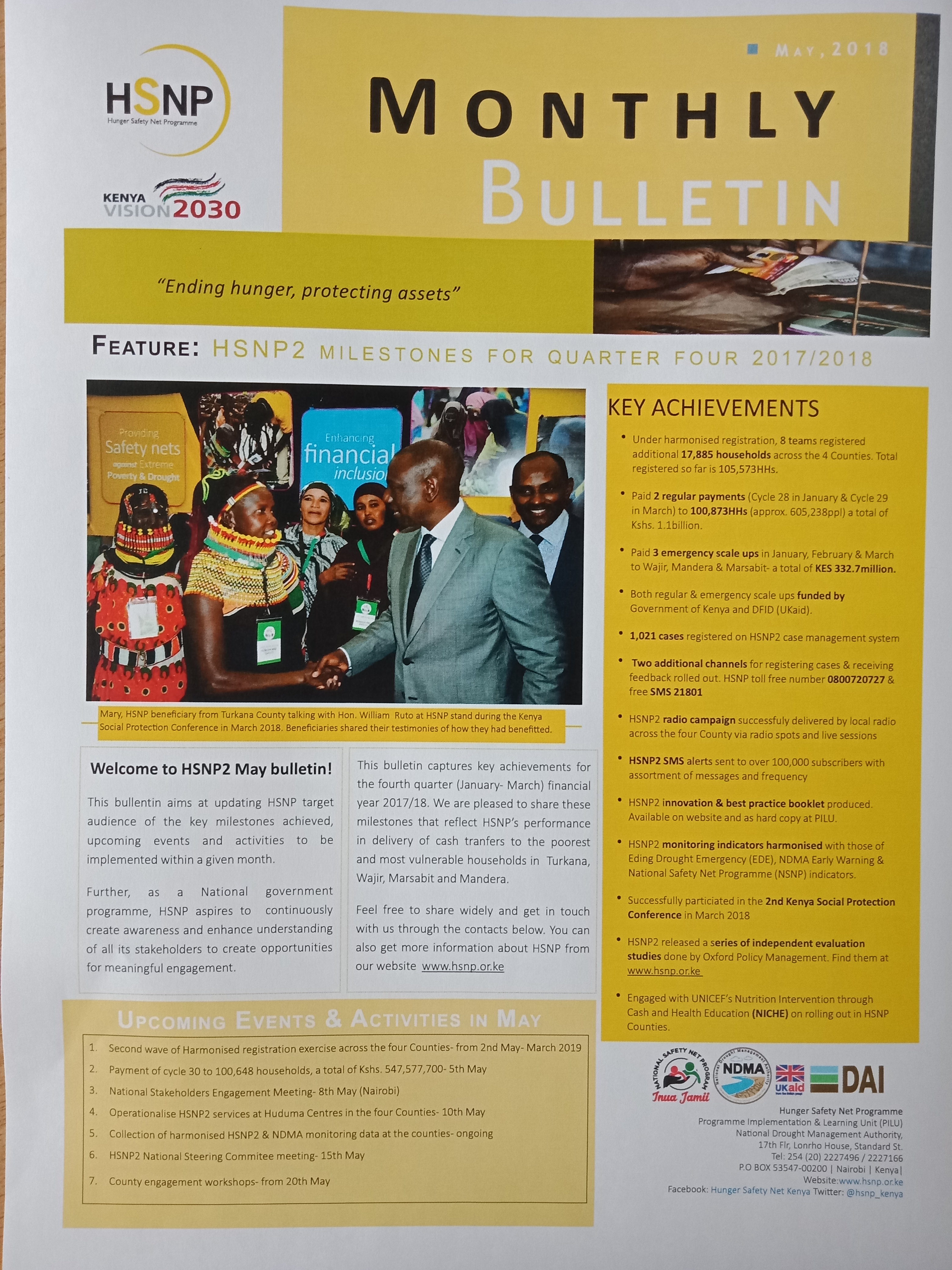 HSNP2 Monthly Bulletin for May 2018