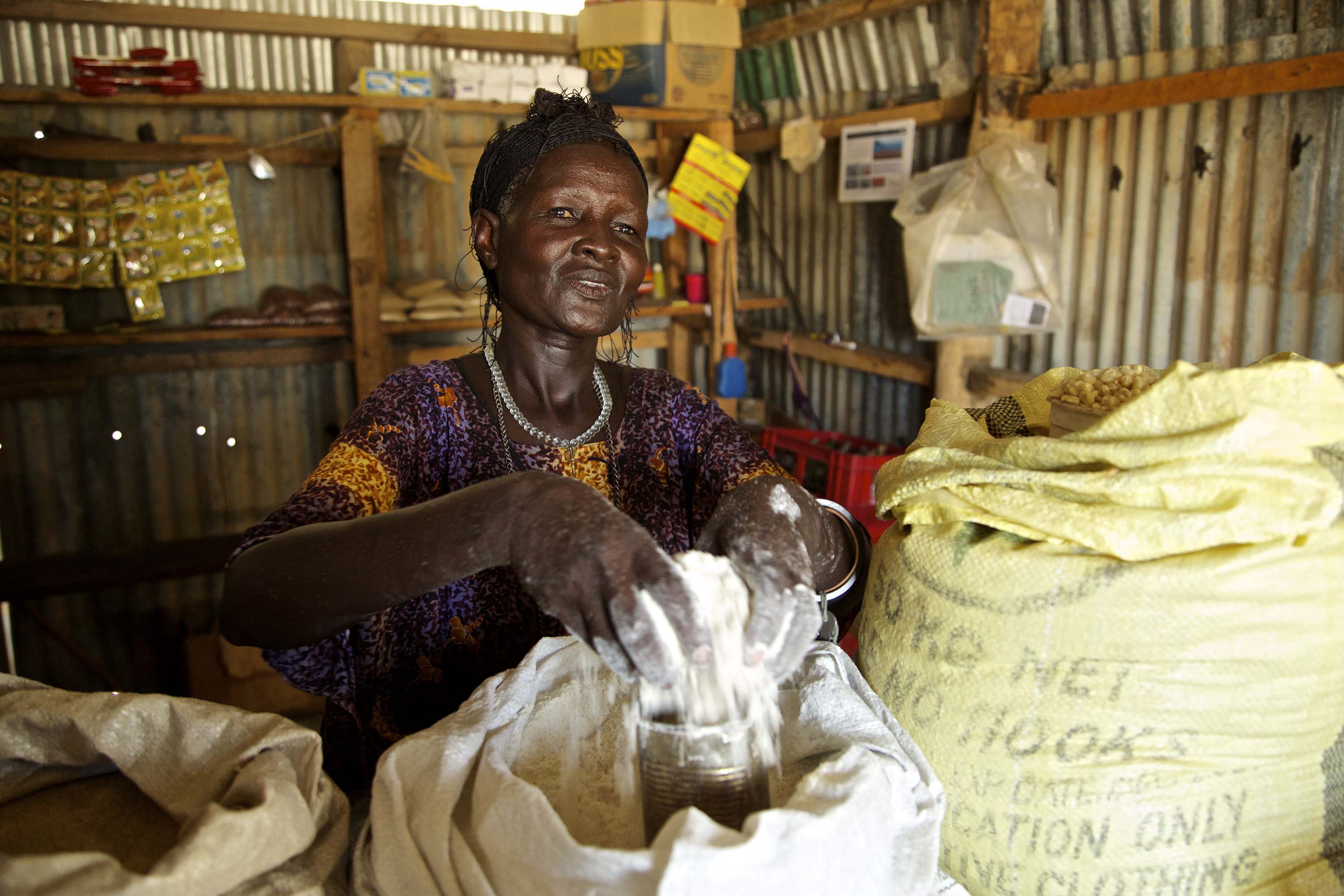 Akuam at her shop in Kataboi, Turkana North